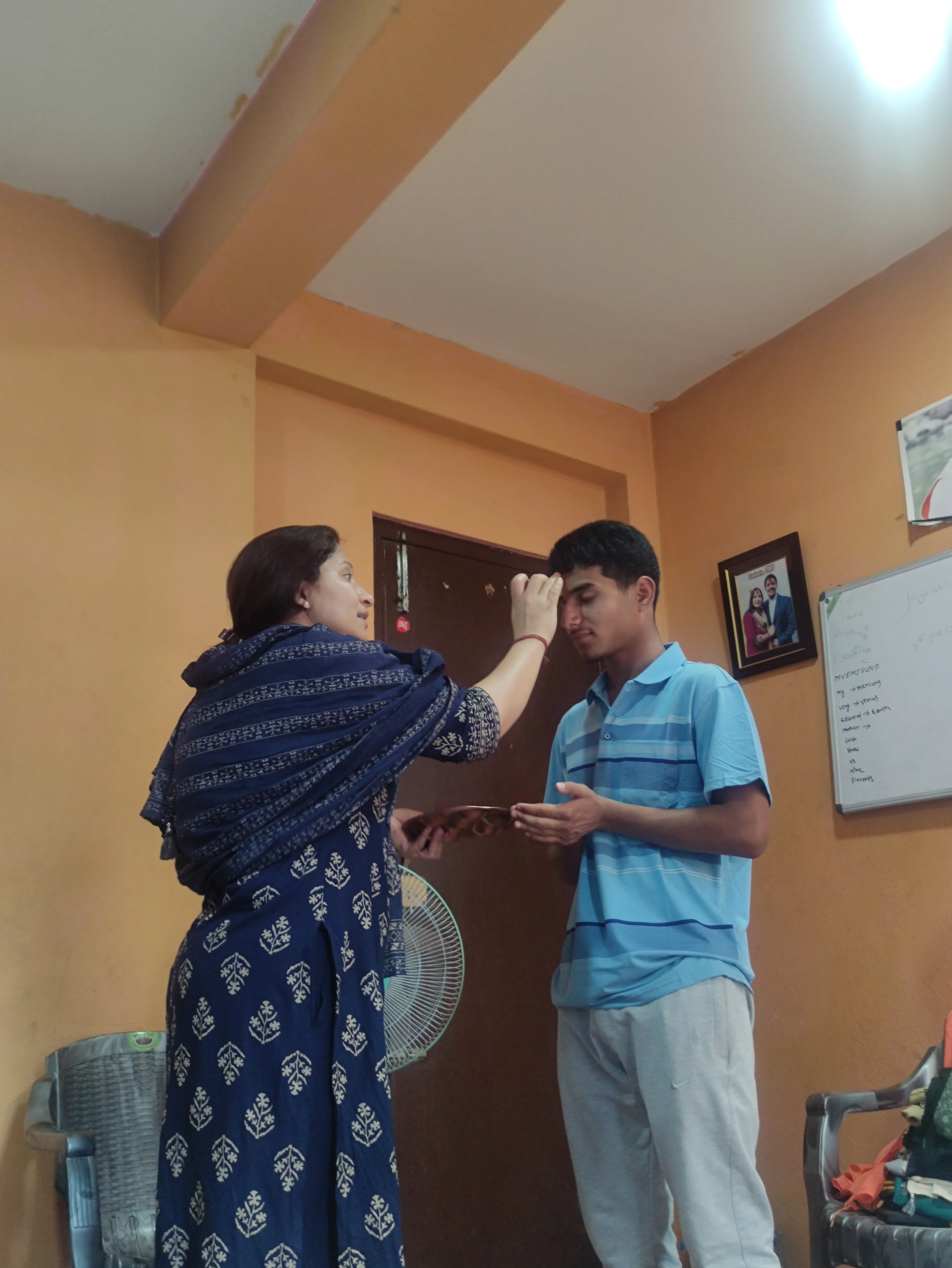 picture of my friend taking tikka